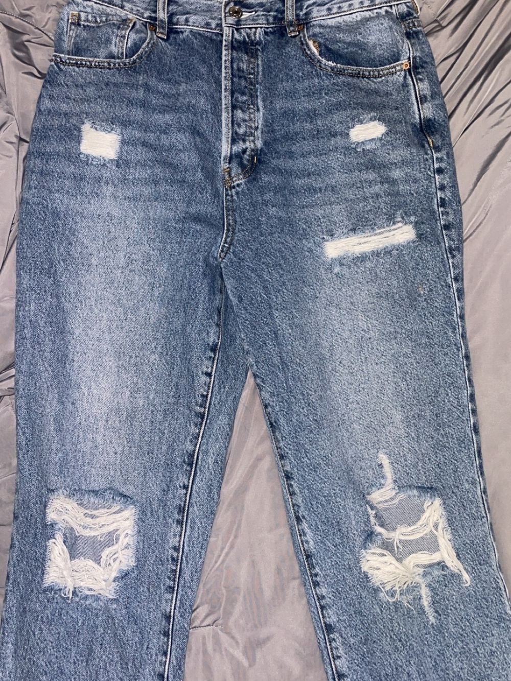 Pacsun High-Rise Distressed Blue Denim Jeans